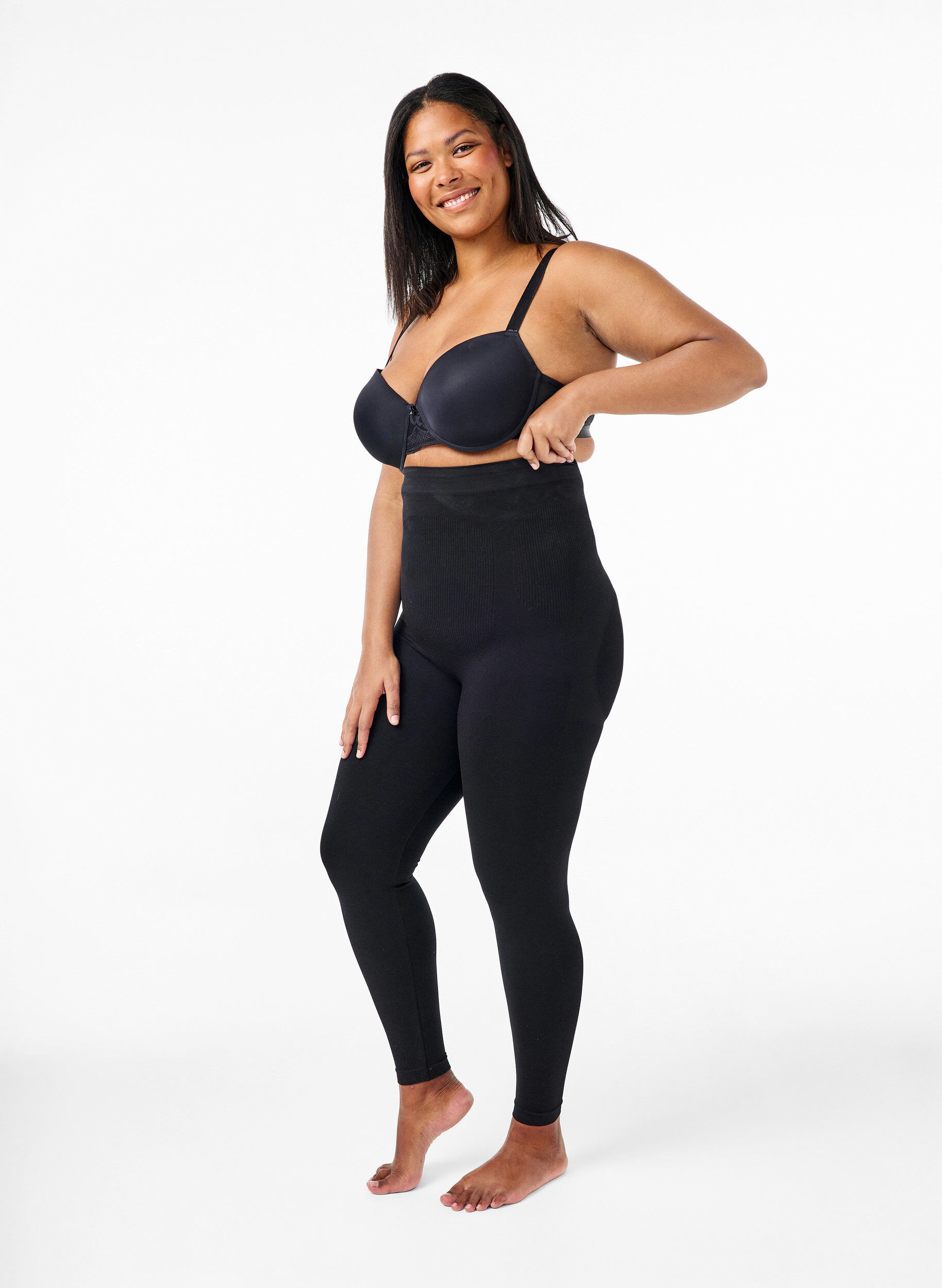 Shapewear-Leggings mit hoher Taille, Schwarz, Model