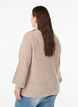 Pullover aus Rippstrick mit Puff&auml;rmeln und Kn&ouml;pfen, Beige, Model image number 2