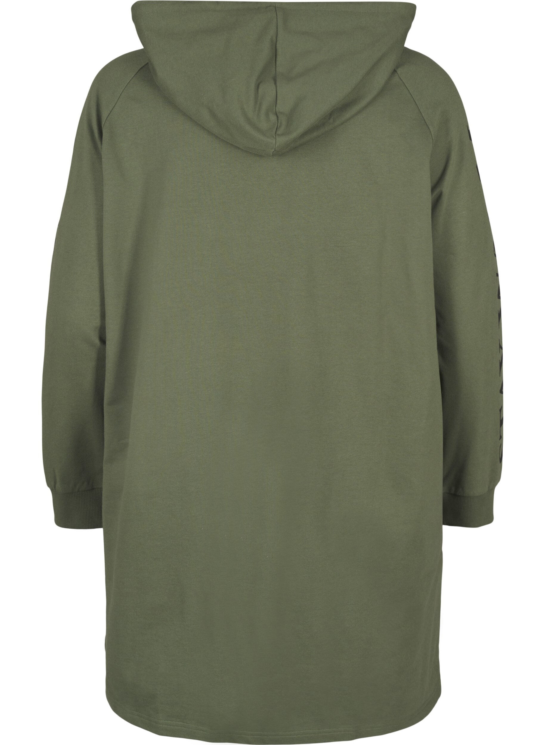 Zizzi Oversize-Sweatshirt mit Print an den &Auml;rmeln, Thyme w. Black, Packshot image number 1
