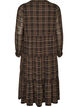 Robe midi &agrave; carreaux avec une jupe &agrave; volants, Marron, Packshot image number 1