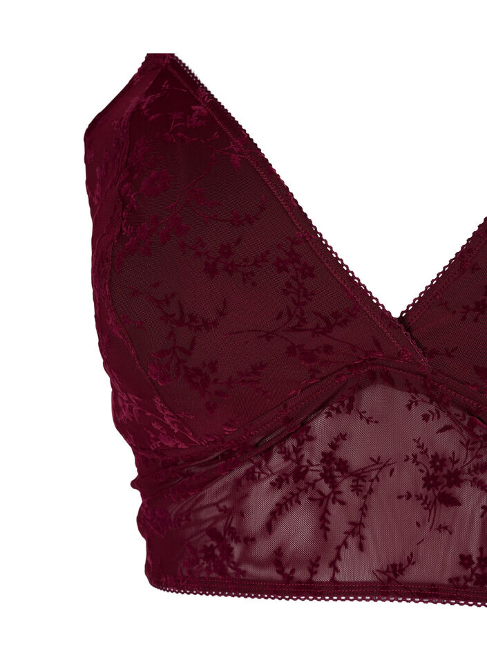 Soutien-gorge en dentelle légèrement rembourré, Bordeaux Ass, Packshot image number 2