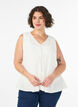 &Auml;rmellose Bluse mit Struktur und Bindeband, Vanille, Model image number 0