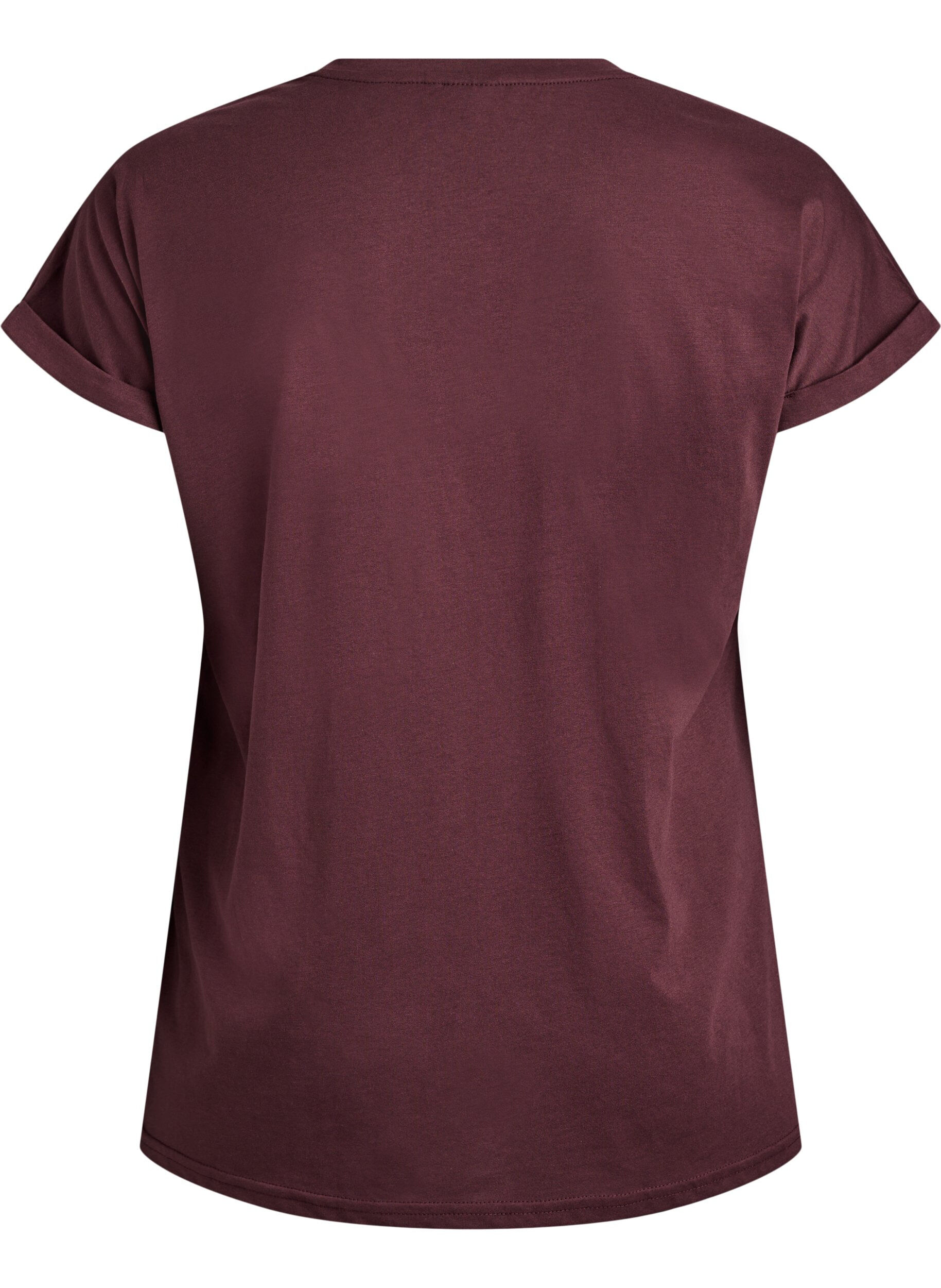 ZizziT-shirt &agrave; manches courtes en m&eacute;lange de coton, Bordeaux fonc&eacute;, Packshot image number 1