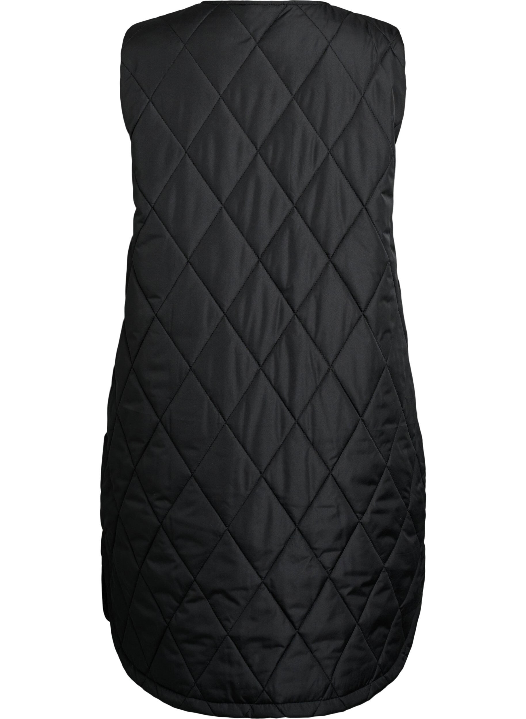 ZizziGilet long matelass&eacute; avec boutons-pression, Noir, Packshot image number 1