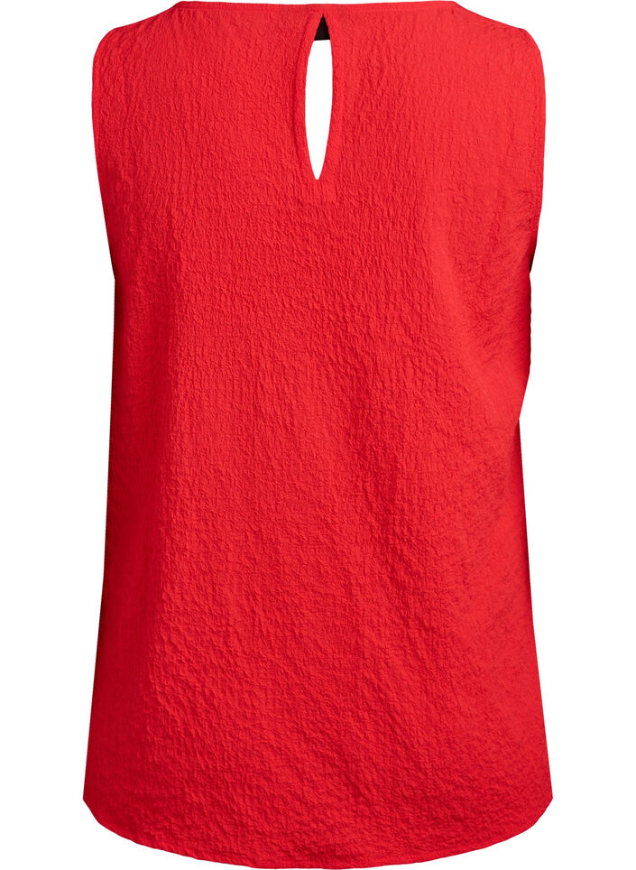 &Auml;rmelloses Top mit Struktur, Rot, Packshot image number 1