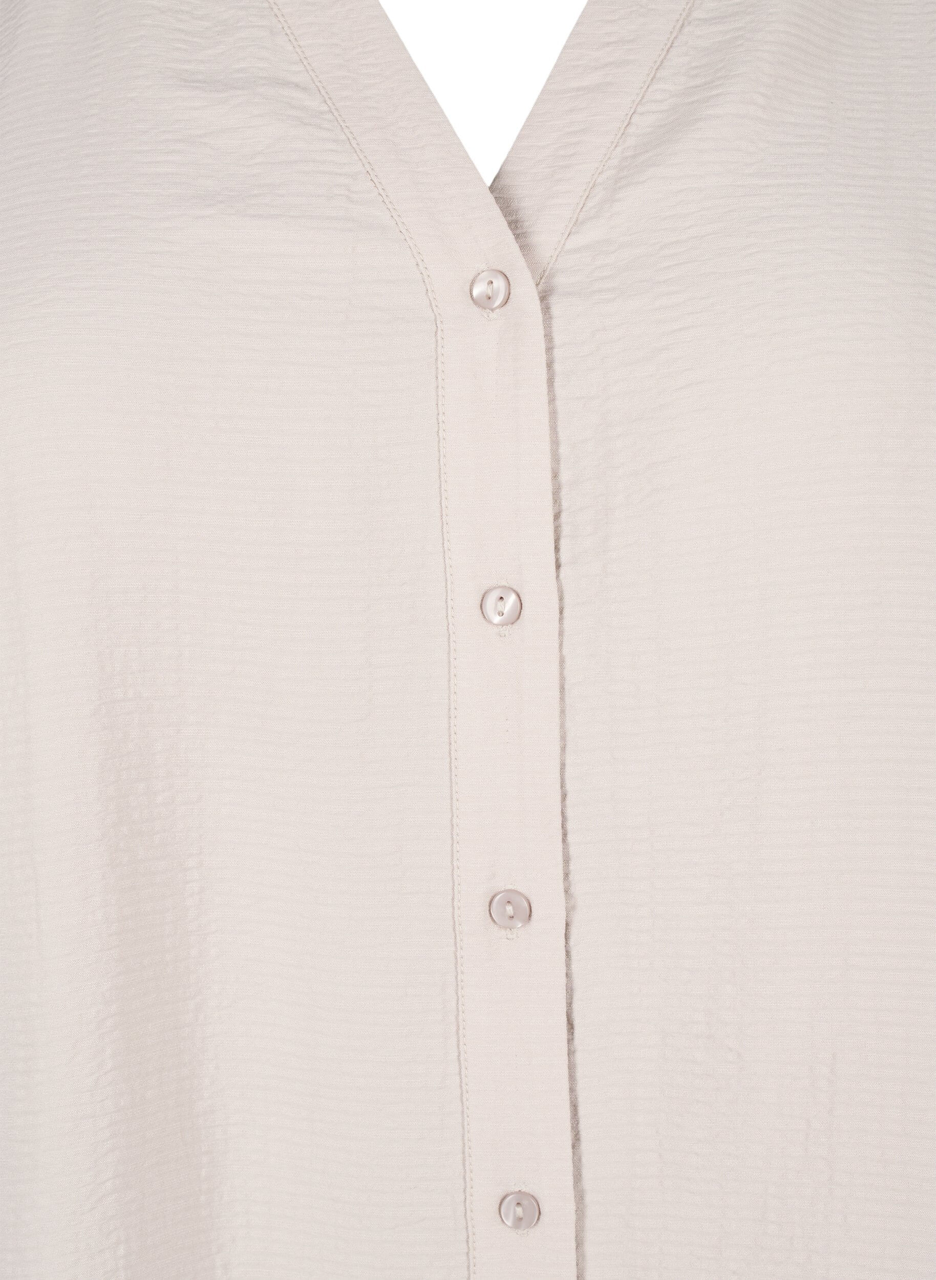 Zizzi Viskose-Hemdbluse mit 3/4-Arm, Chateau Gray, Packshot image number 2