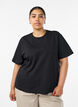 Kastiges T-Shirt aus Baumwolle, Schwarz, Model image number 0