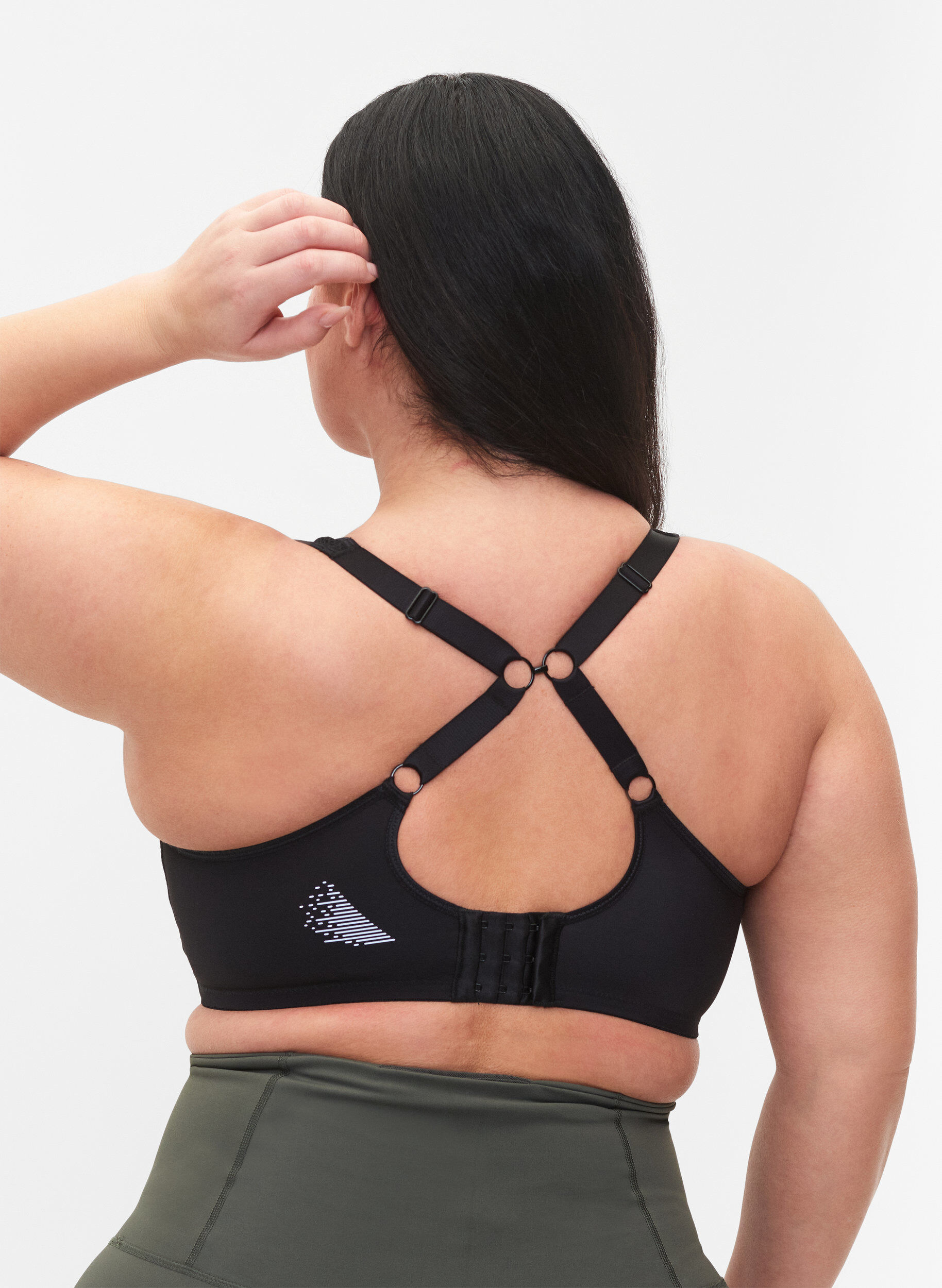 Zizzi CORE, HIGH SUPPORT WIRE BRA - Sport-BH mit B&uuml;gel, Schwarz, Model image number 4