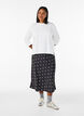 Jupe midi en satin, Noir, Model image number 0