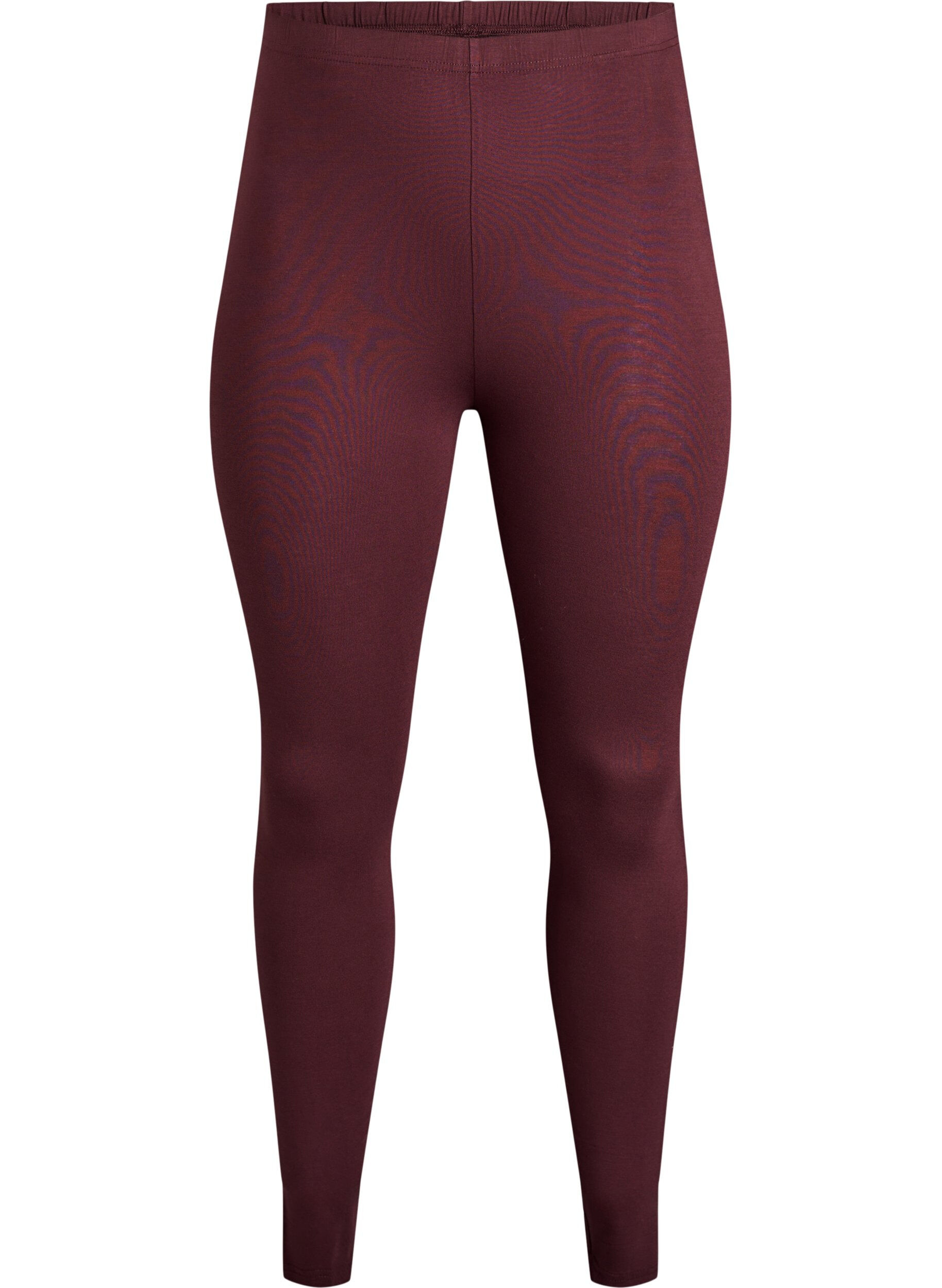 ZizziLeggings basiques en viscose, Bordeaux fonc&eacute;, Packshot image number 0
