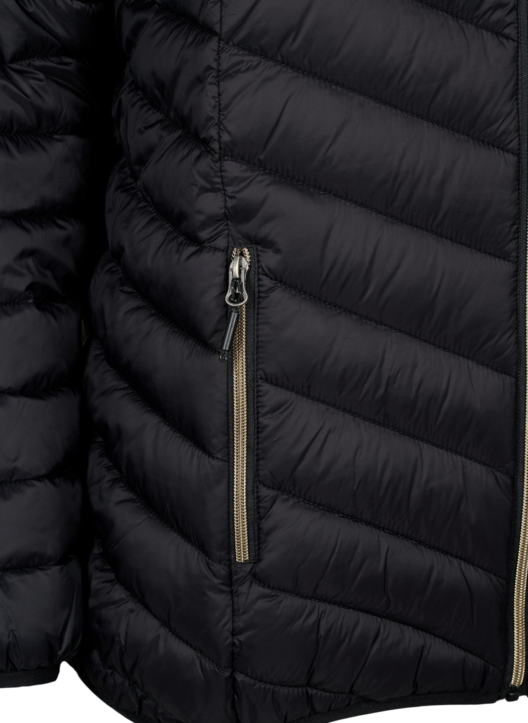 Zizzi Leichte Steppjacke mit Kapuze, Schwarz, Packshot image number 2