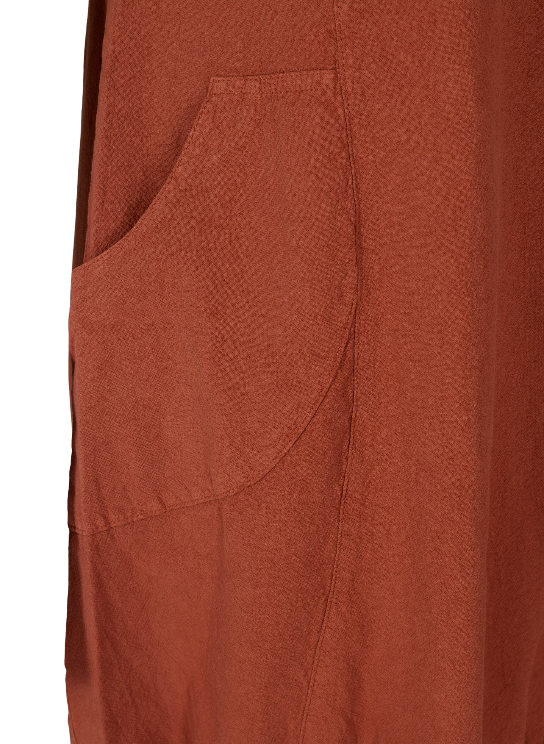 Zizzi Kurzarm Kleid aus Baumwolle, Orange, Packshot image number 3