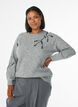 Pull brod&eacute; de perles, Gris, Model image number 0