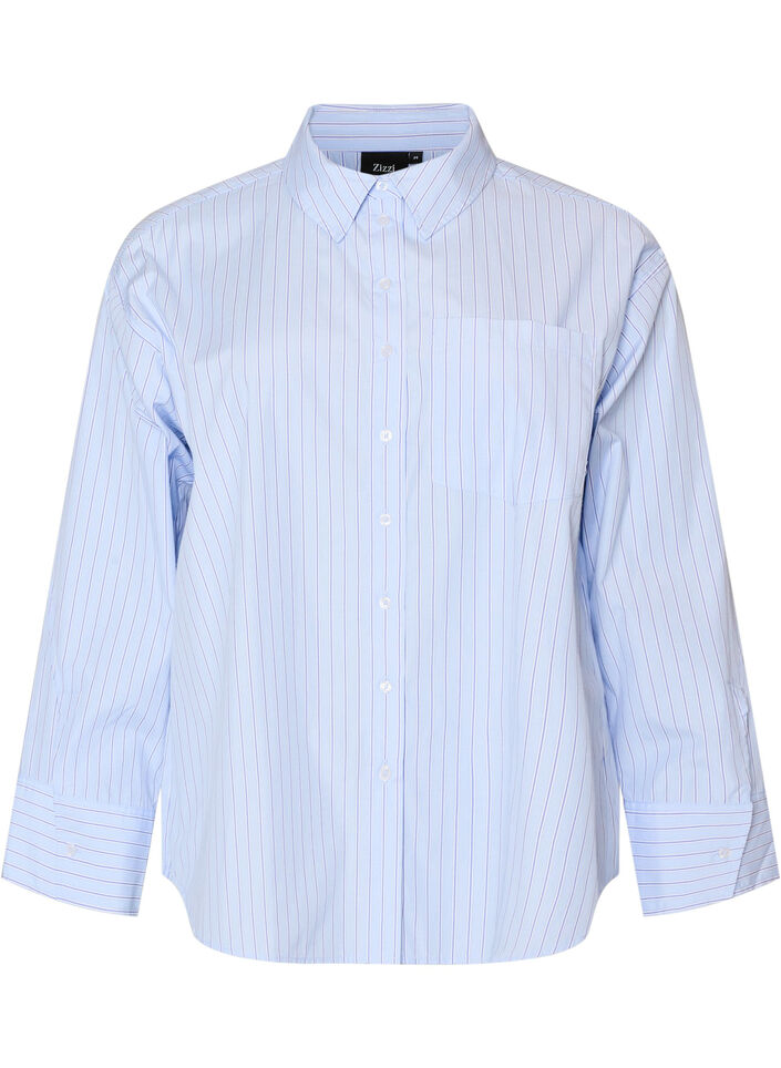 Chemise &agrave; rayures avec des poignets larges, Bleu Clair, Packshot image number 0