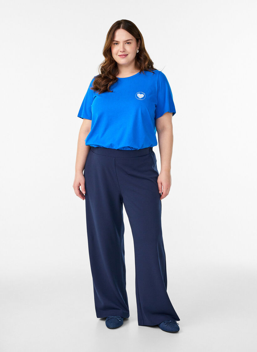 T-shirt imprim&eacute;, Bleu, Model image number 1