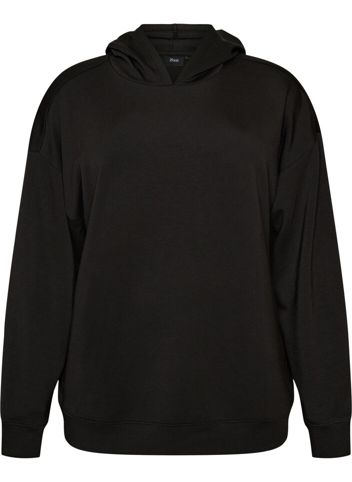 Sweat &agrave; capuche en jersey, Noir, Packshot image number 0