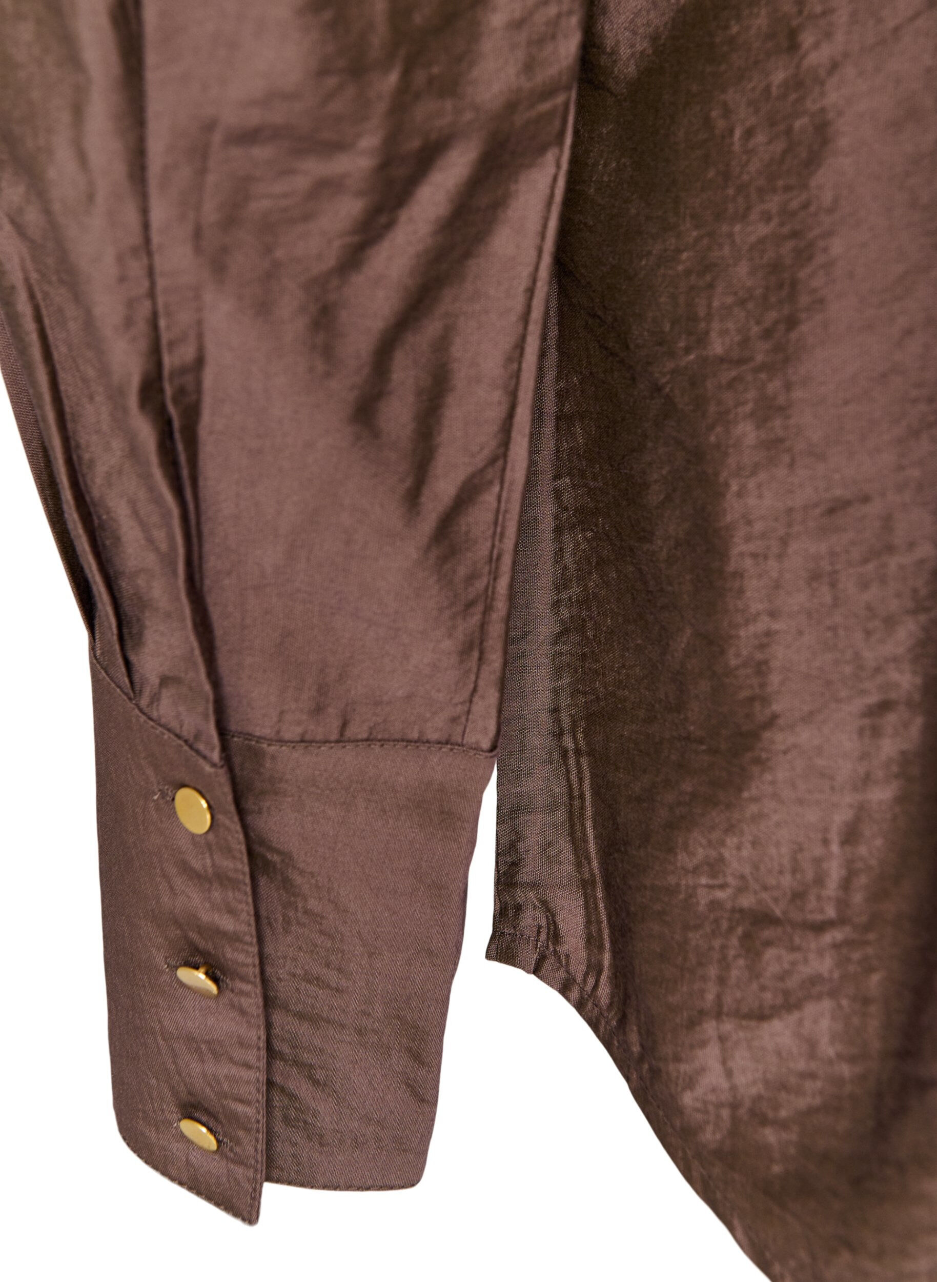 ZizziChemise en viscose avec des boutons dor&eacute;s, Marron, Packshot image number 3