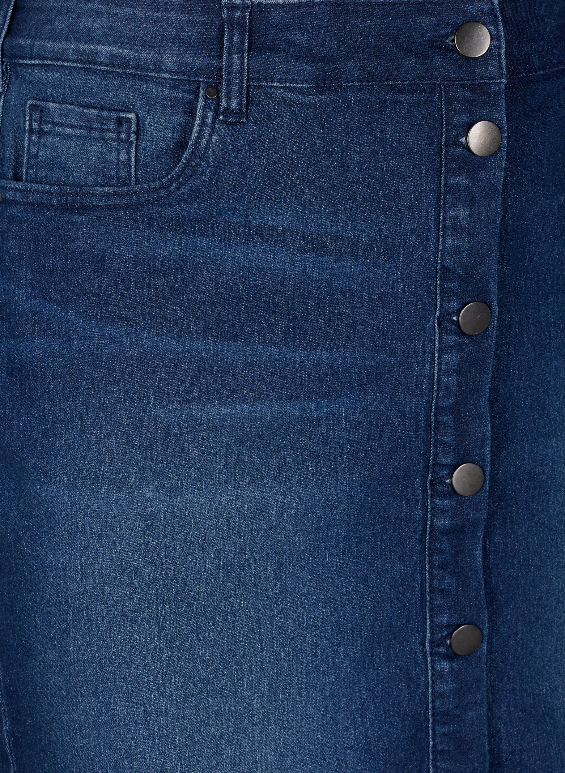 Zizzi FLASH &ndash; Jeansrock mit Knopfverschluss, Blau, Packshot image number 2