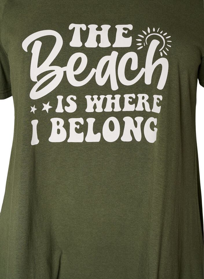 T-Shirt mit Rundhalsausschnitt und A-Linie, Gr&uuml;n, Packshot image number 2