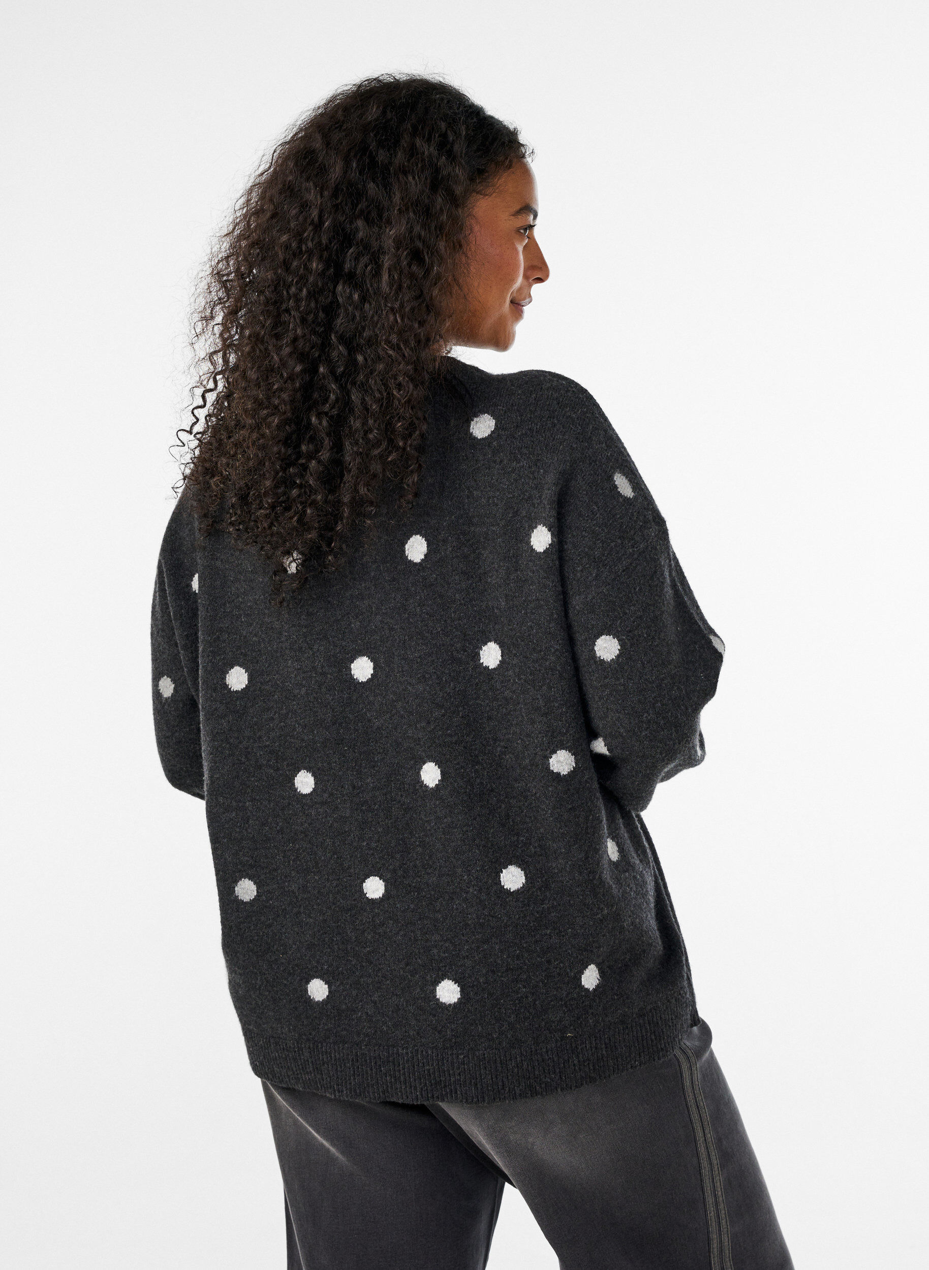 ZizziCardigan &agrave; pois, Gris, Model image number 2