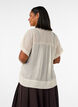 Blouse en seersucker avec col en V, Beige, Model image number 2