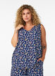Bedrucktes Oberteil mit V-Ausschnitt, Blau, Model image number 0