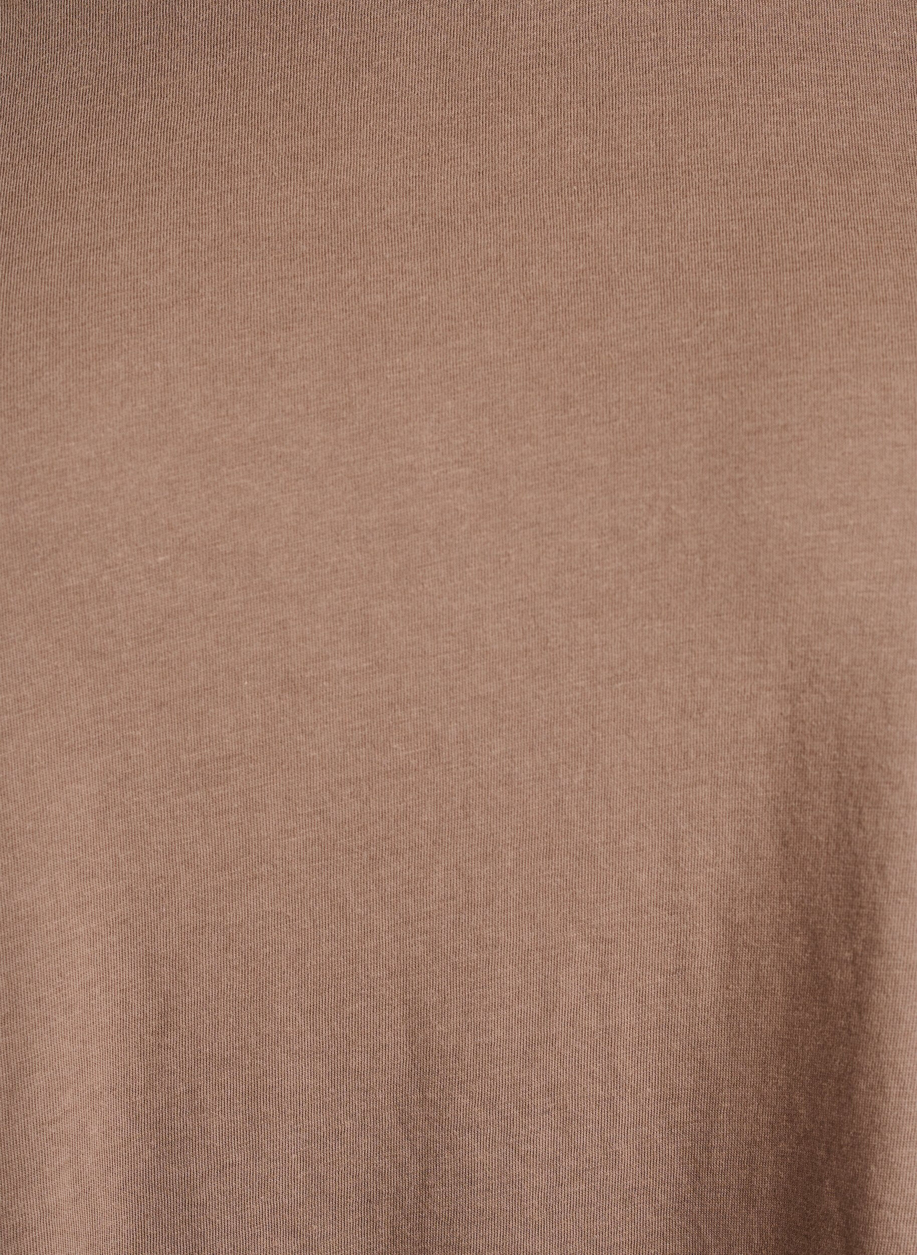 Zizzi Kurz&auml;rmeliges T-Shirt aus einer Baumwollmischung, Braun, Packshot image number 2