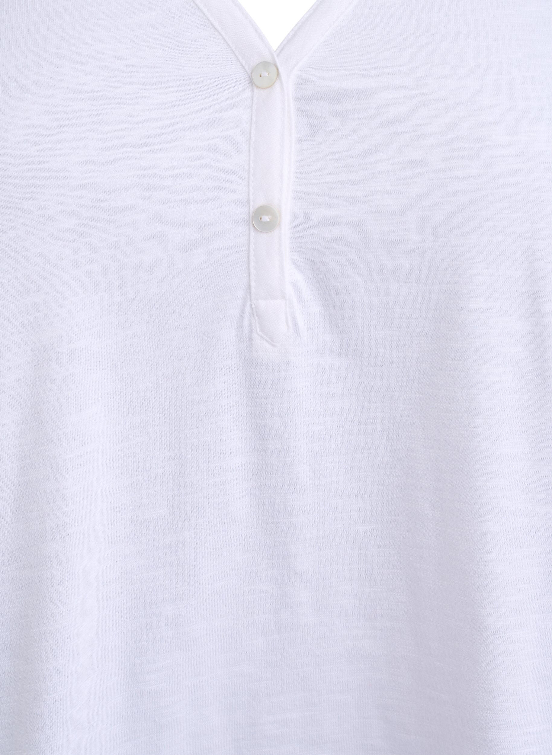 ZizziT-shirt dot&eacute; de boutons, Blanc, Packshot image number 2