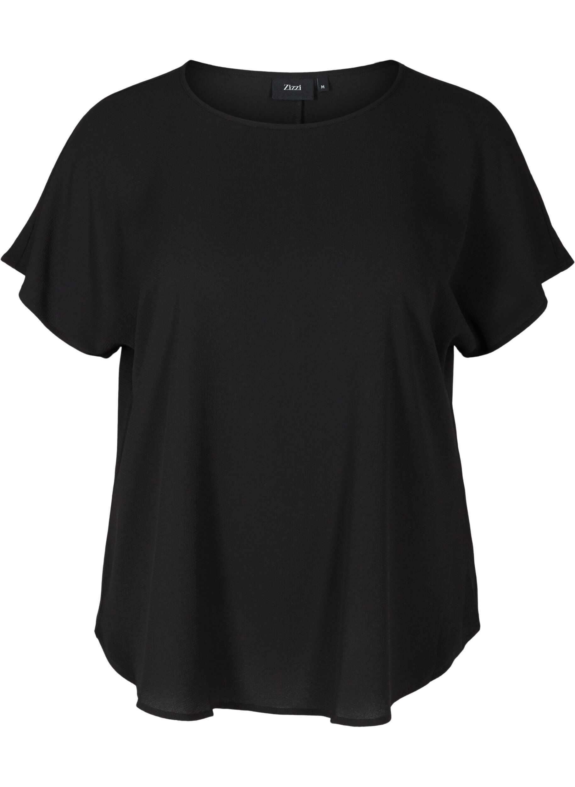 Blouse &agrave; manches courtes et encolure ronde