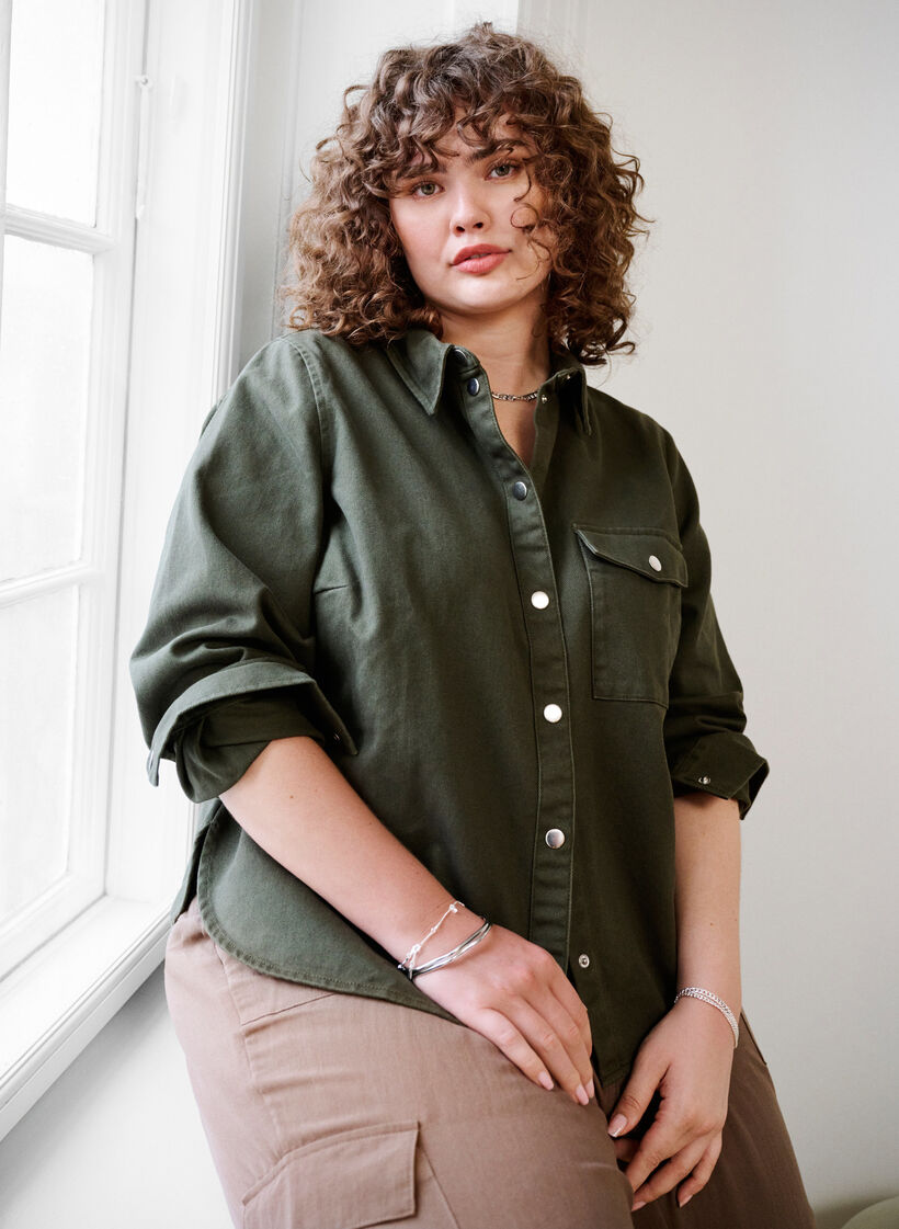 Canvas-Jacke mit Knöpfen, Forest Night, Image image number 0