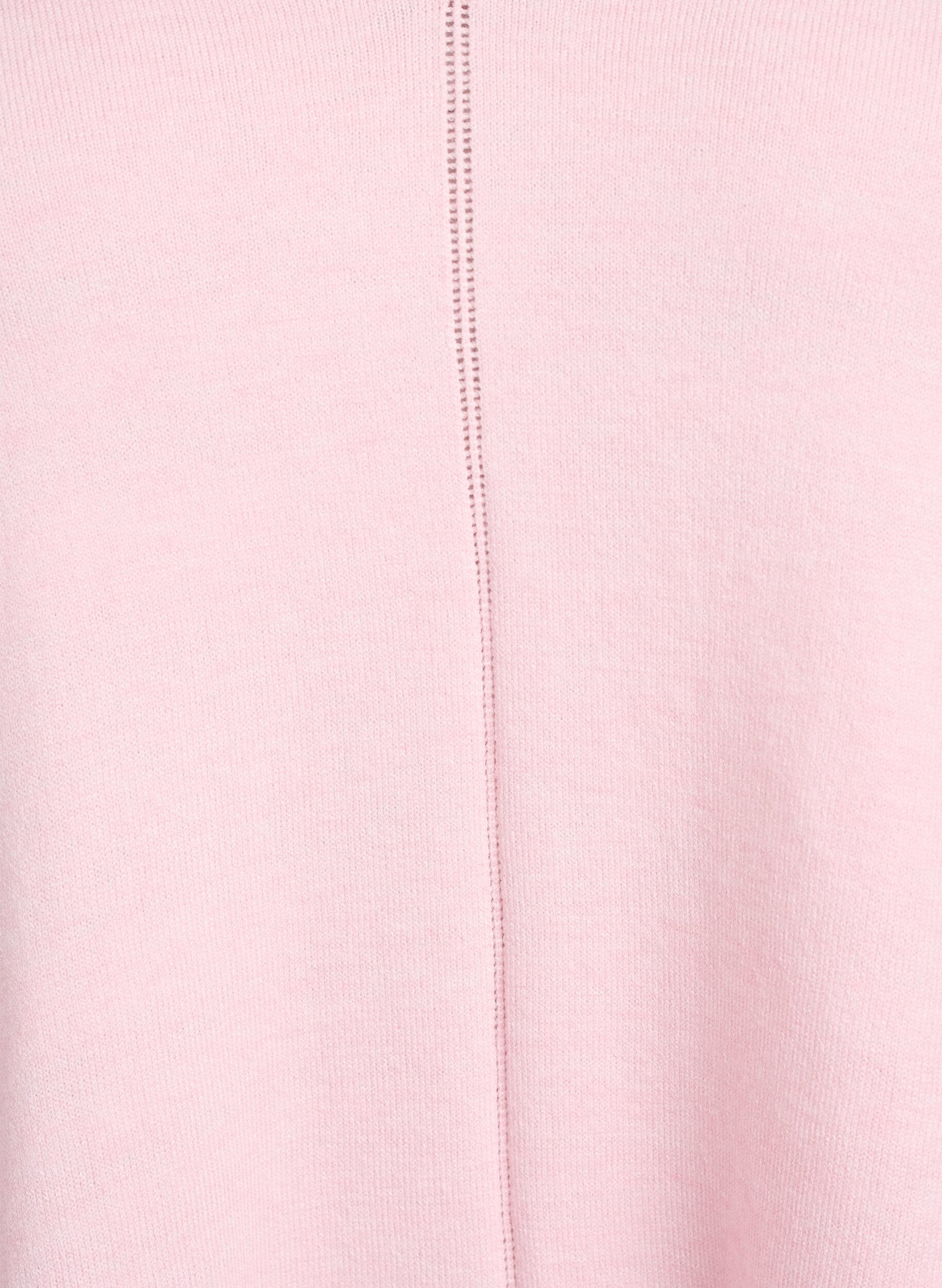 Zizzi Blouse en fine maille avec col V et d&eacute;tail devant, Rose, Packshot image number 2