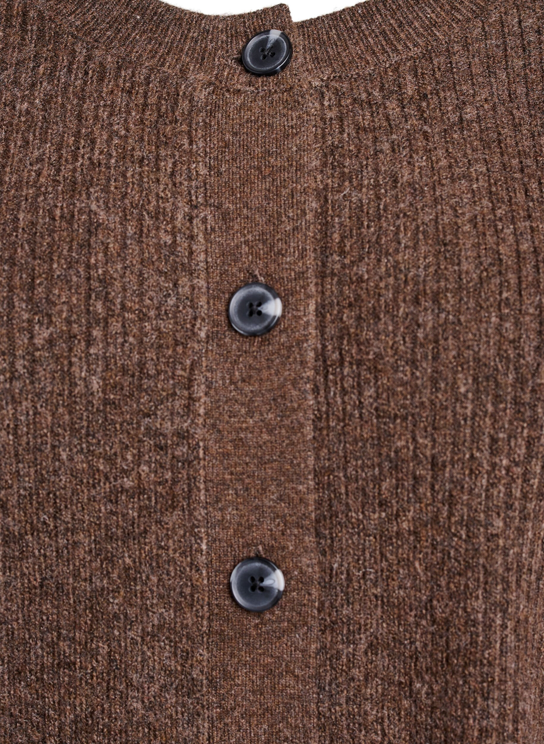 ZizziRippenstrick Strickjacke mit Kn&ouml;pfen, Braun, Packshot image number 2