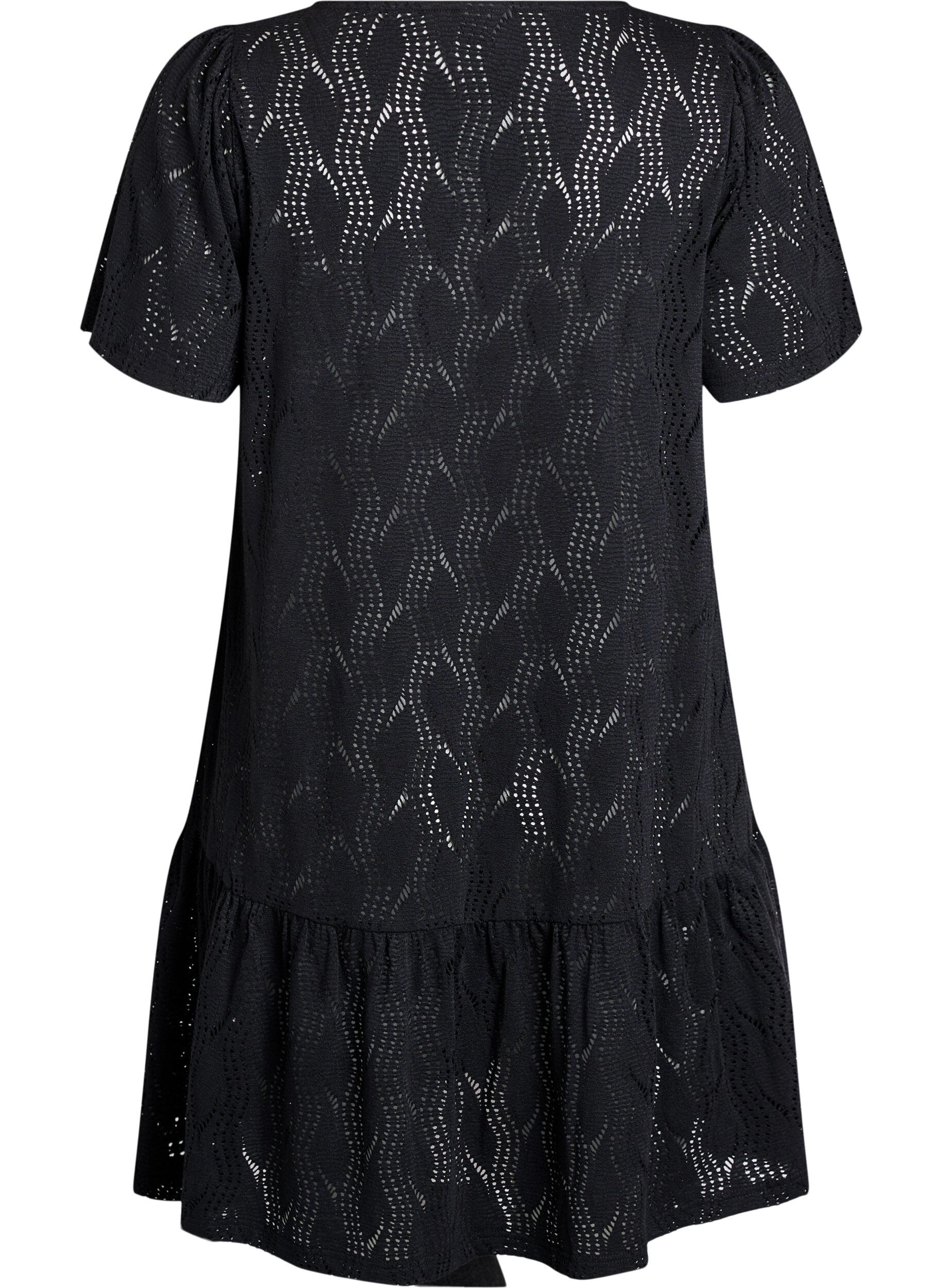 Zizzi FLASH - Robe courte en jersey &agrave; motif ajour&eacute;, Black, Packshot image number 1