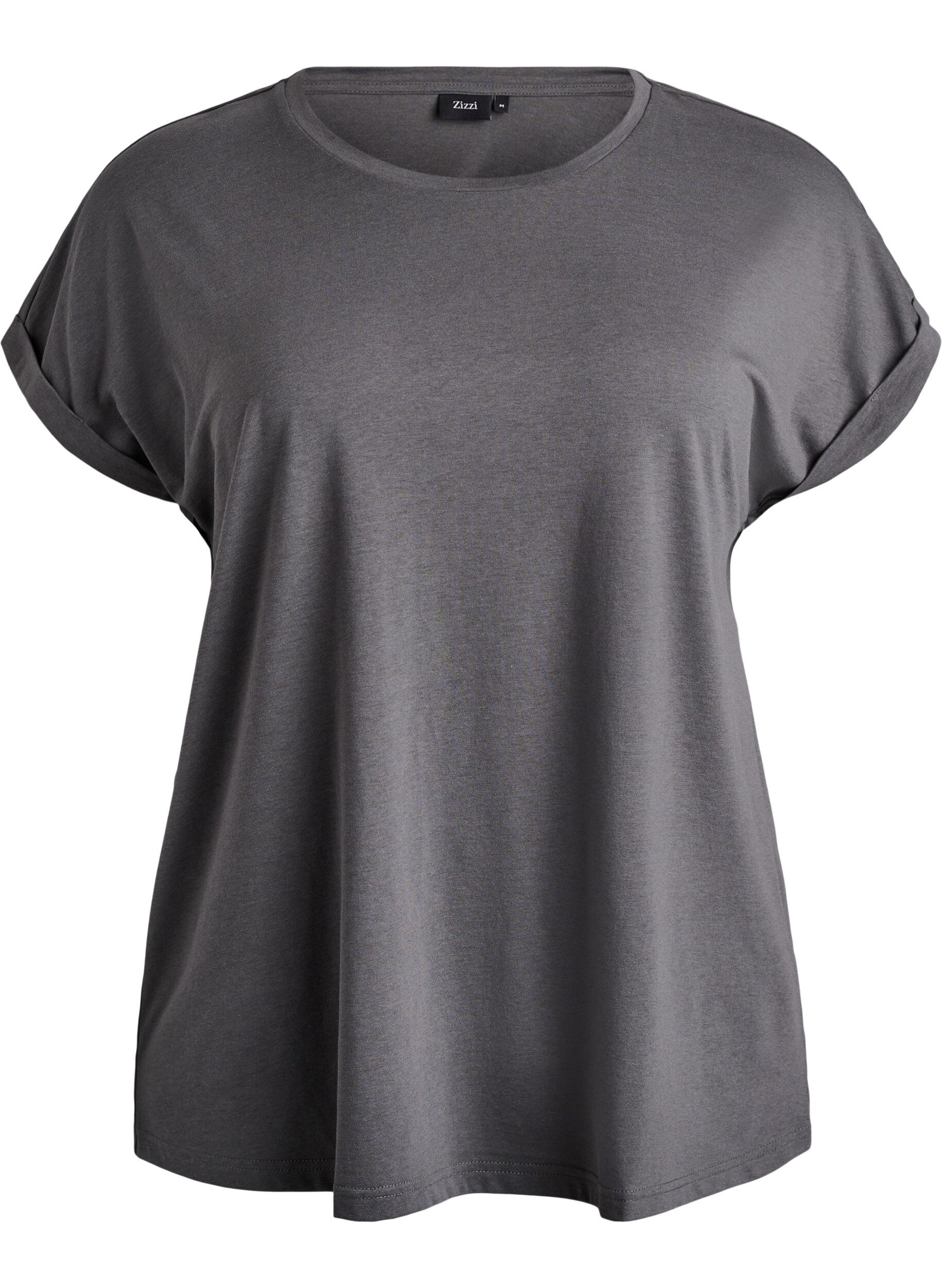 T-shirt &agrave; manches courtes en coton m&eacute;lang&eacute;