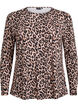 Lang&auml;rmlige Bluse mit Leopardenmuster, Braun, Packshot image number 0