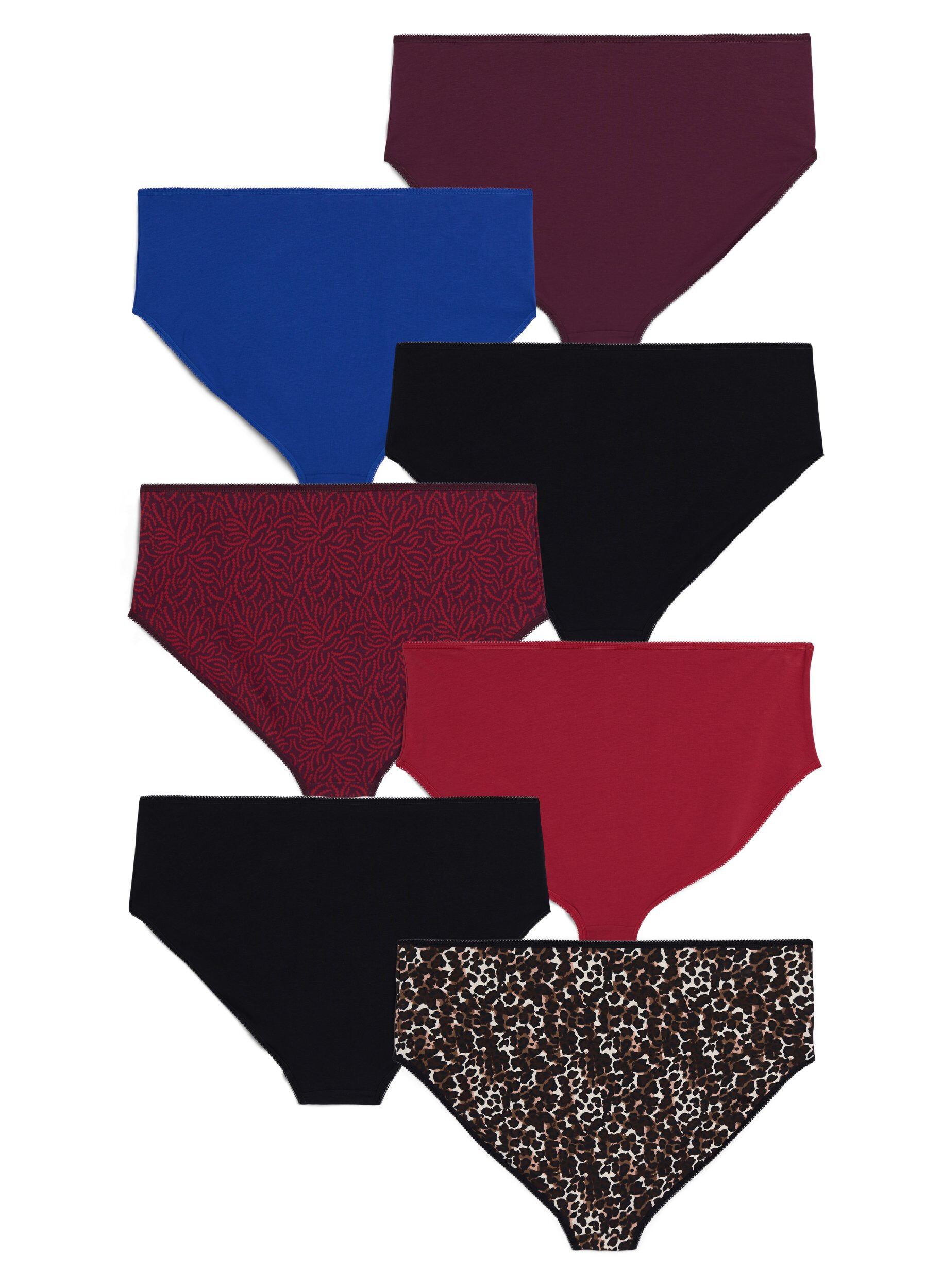 Zizzi 7er-Pack Slips mit normaler Leibh&ouml;he, Rot, Packshot image number 1