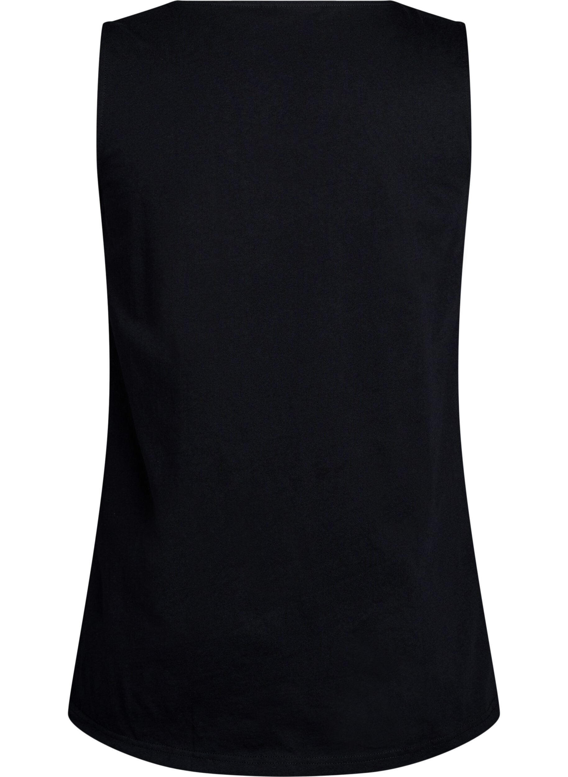 ZizziTop en coton avec forme en A, Noir, Packshot image number 1