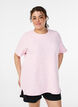 T-shirt en jersey de coton gaufr&eacute;, Rose, Model image number 0
