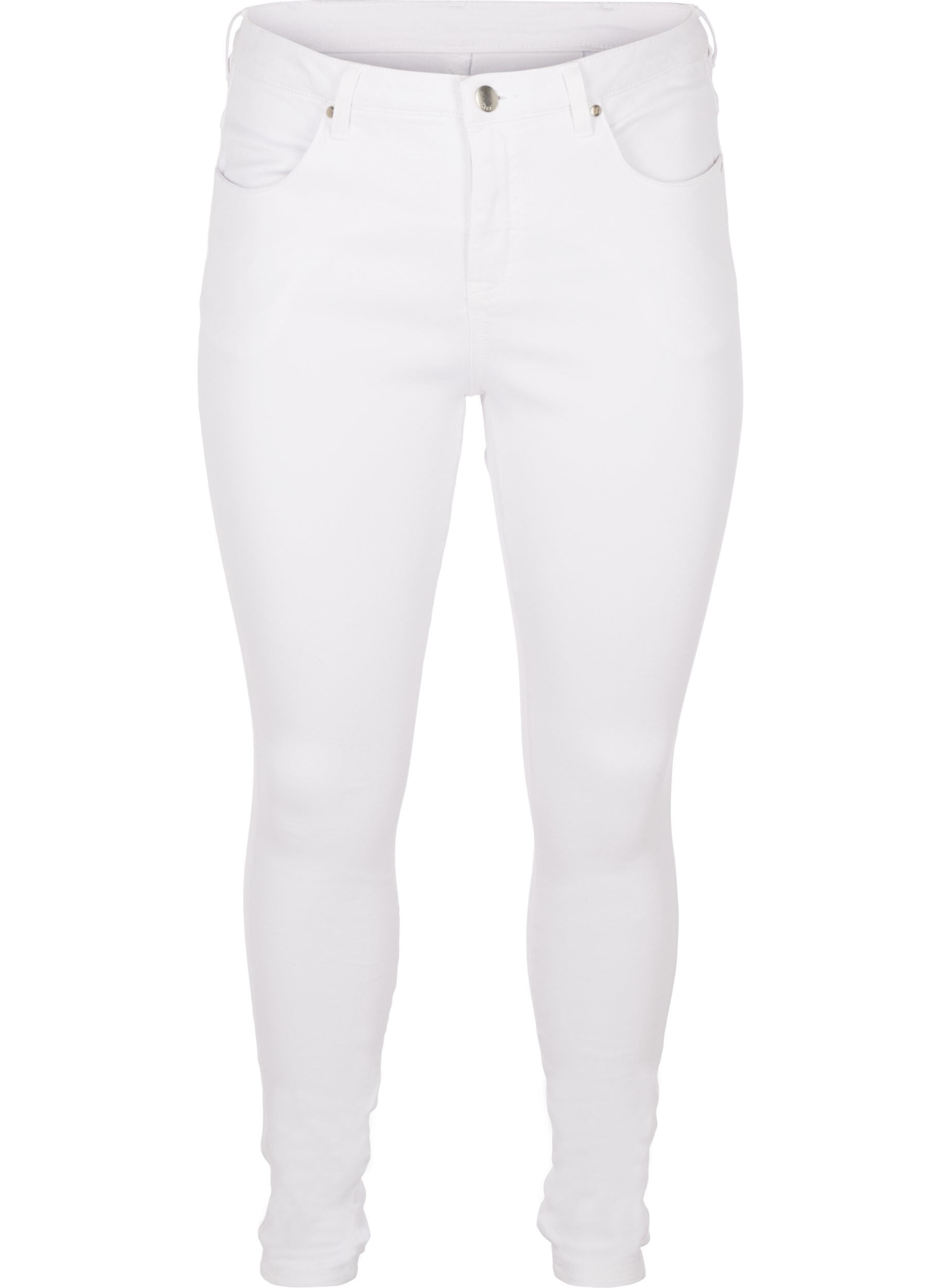 Zizzi Extra schmale Amy Jeans mit hoher Taille, White, Packshot image number 0