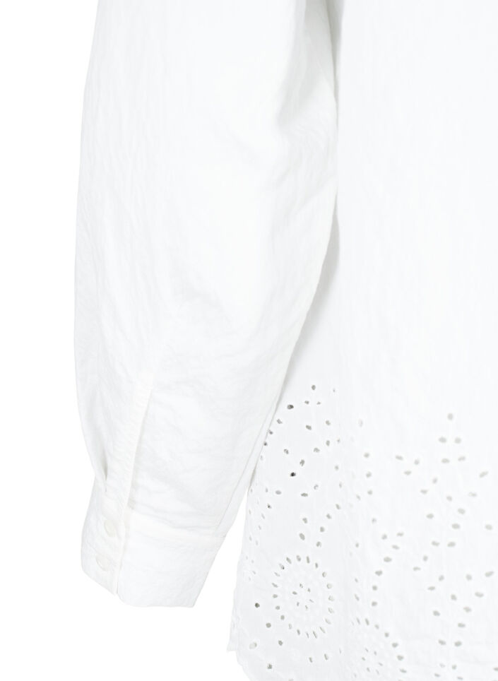 Chemise en viscose avec broderie anglaise, Bright White, Packshot image number 3