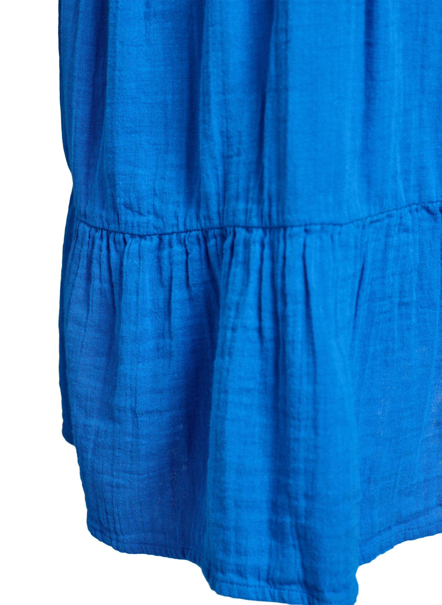 ZizziRobe courte &eacute;vas&eacute;e en mousseline de coton, Bleu, Packshot image number 3