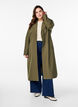 Langer Trenchcoat mit Stickerei, Grün, Model image number 0