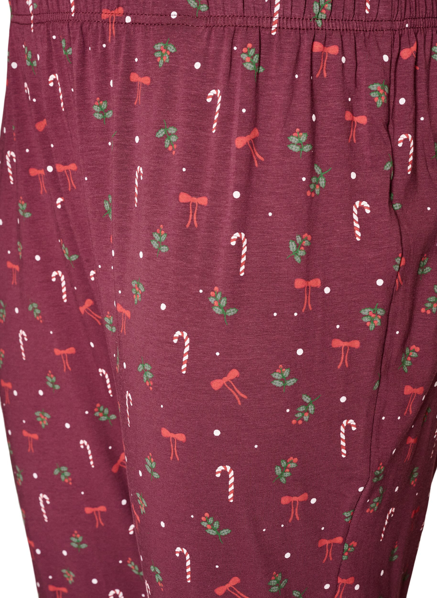 ZizziBedruckte Pyjamahose, Dunkles Bordeaux, Packshot image number 2