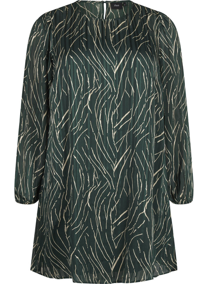 Robe courte imprimée à col rond, Scarab Safari AOP, Packshot image number 0