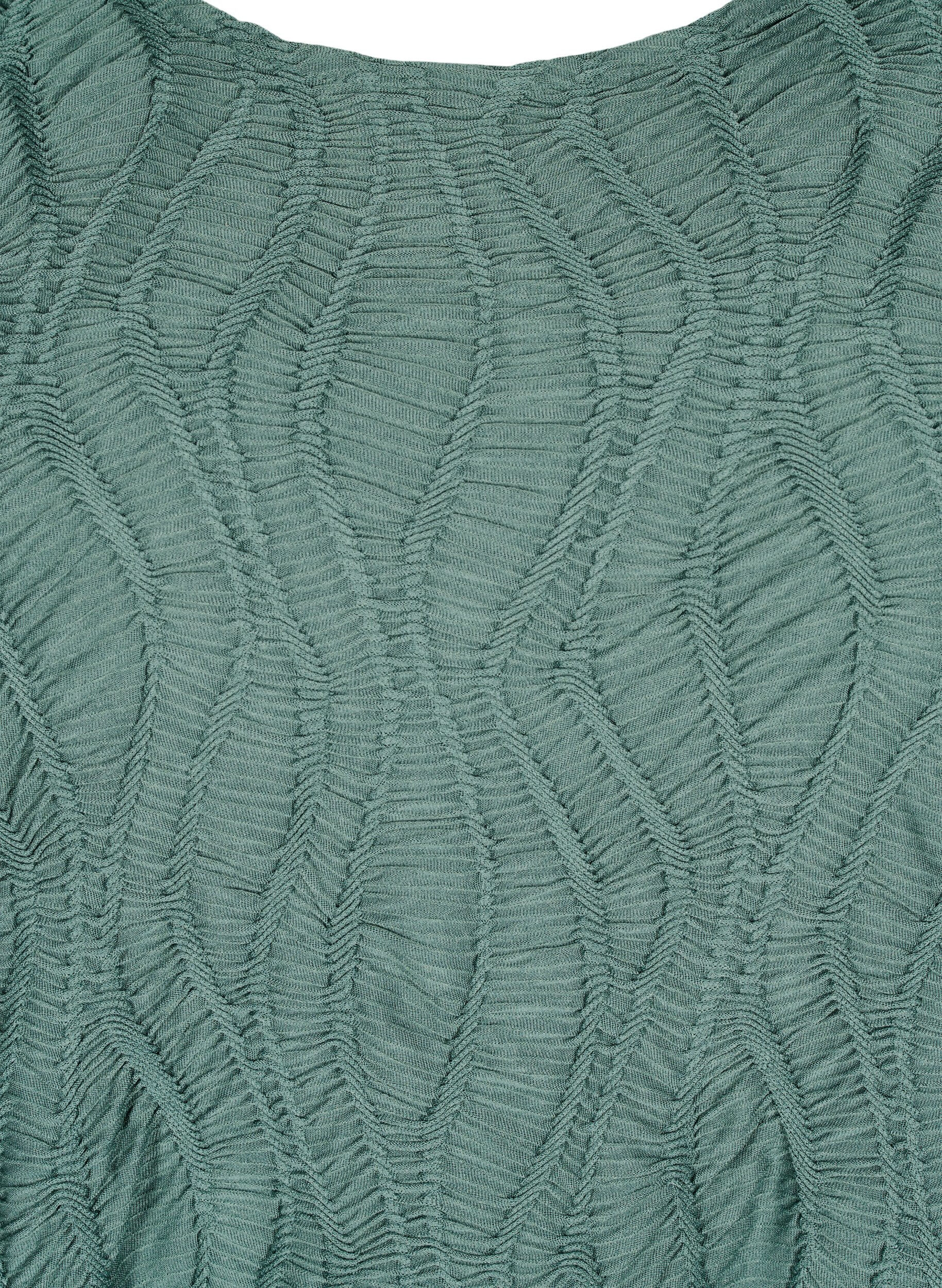 Zizzi Kurzes Kleid mit Struktur und 3/4-&Auml;rmeln, Gr&uuml;n, Packshot image number 2