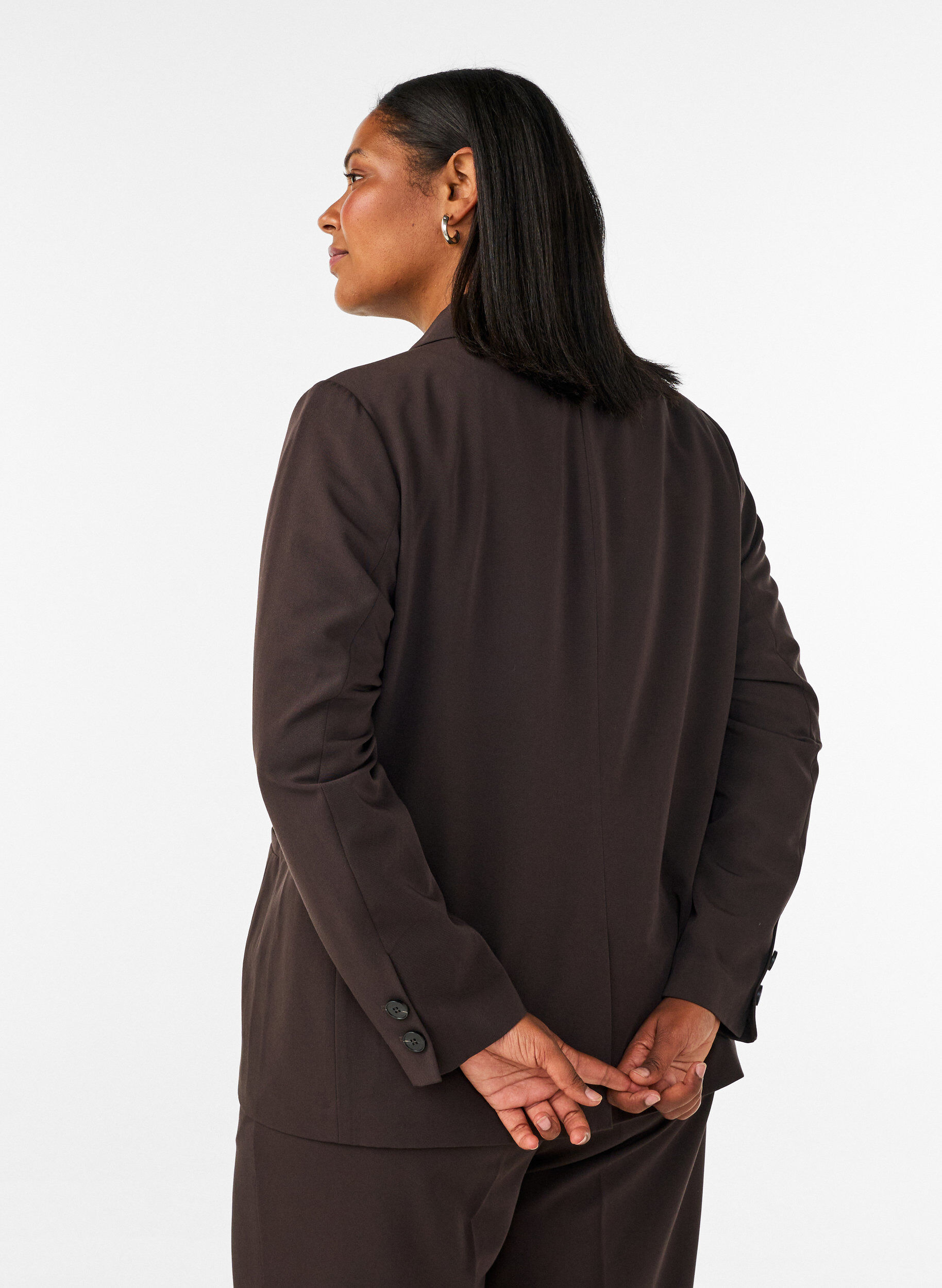 ZizziZweireihiger Blazer mit lockerer Passform, Braun, Model image number 2