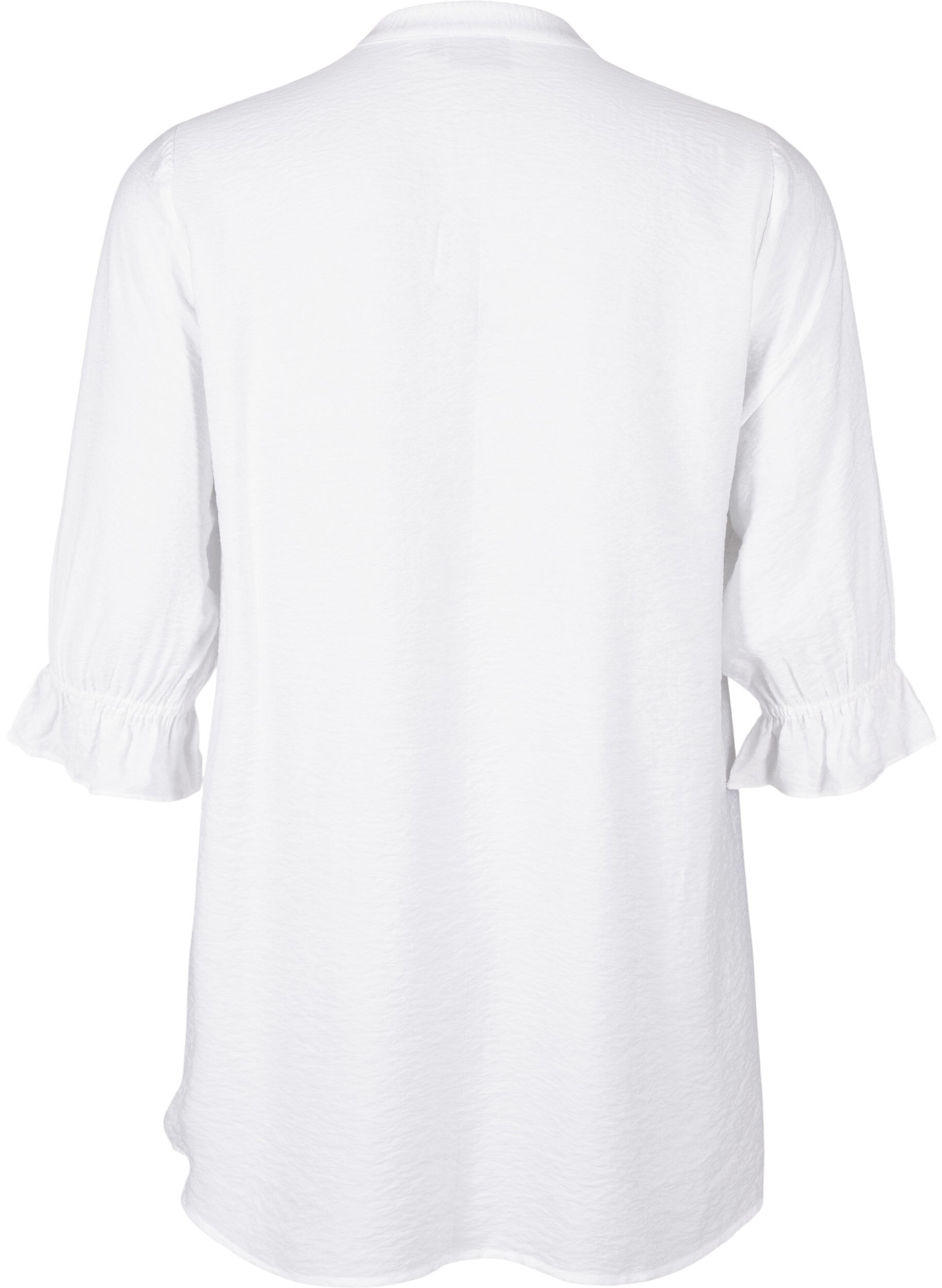 Zizzi Langes Viskose-Shirt mit Spitzendetail, Bright White, Packshot image number 1