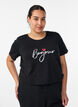 T-Shirt mit Print, Schwarz, Model image number 0