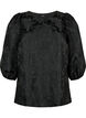 Blouse jacquard avec manches 3/4, Black, Packshot image number 0
