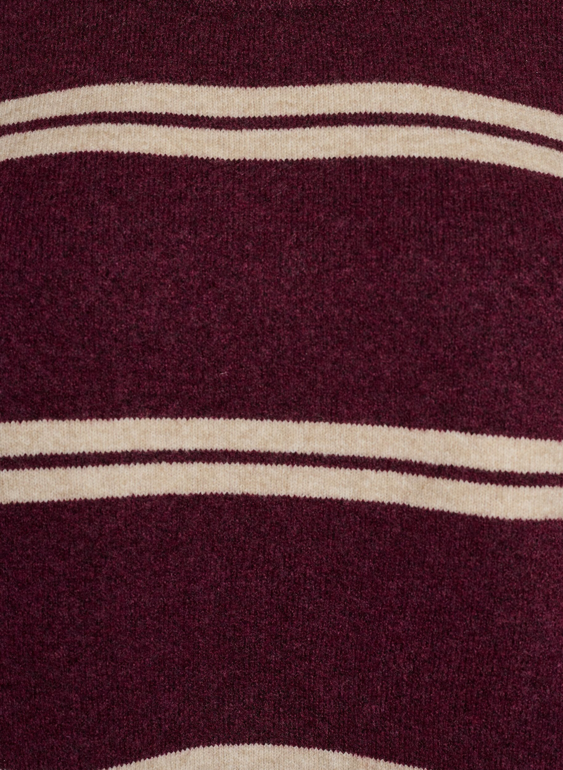 ZizziBlouse en maille avec doubles rayures contrastantes, Bordeaux, Packshot image number 2